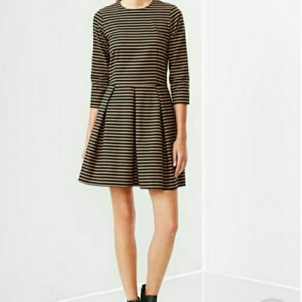 Gap fit and flare tan back striped dress - size 0